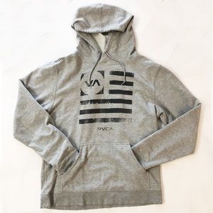 RVCA Grey Pullover Hoodie Sweatshirt